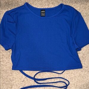 SHEIN Royal Blue Ribbed Crop Top